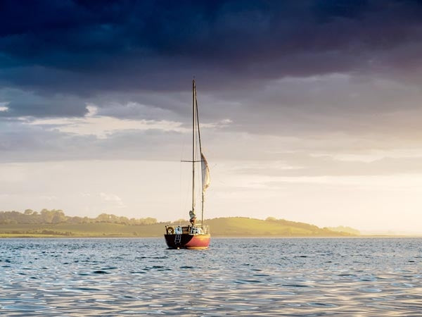 Solitary Sailboat Strangford Lough Unframed