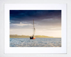 Solitary Sailboat Strangford Lough Frame White