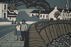 Linocut Print - Co Down South Promenade, Newcastle 2005