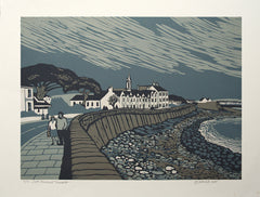 Linocut Print - South Promenade, Newcastle 2005