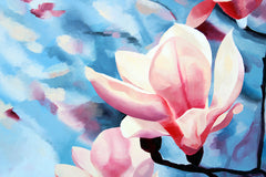 Spring Blossoms, Magnolia Flower Against The Sky