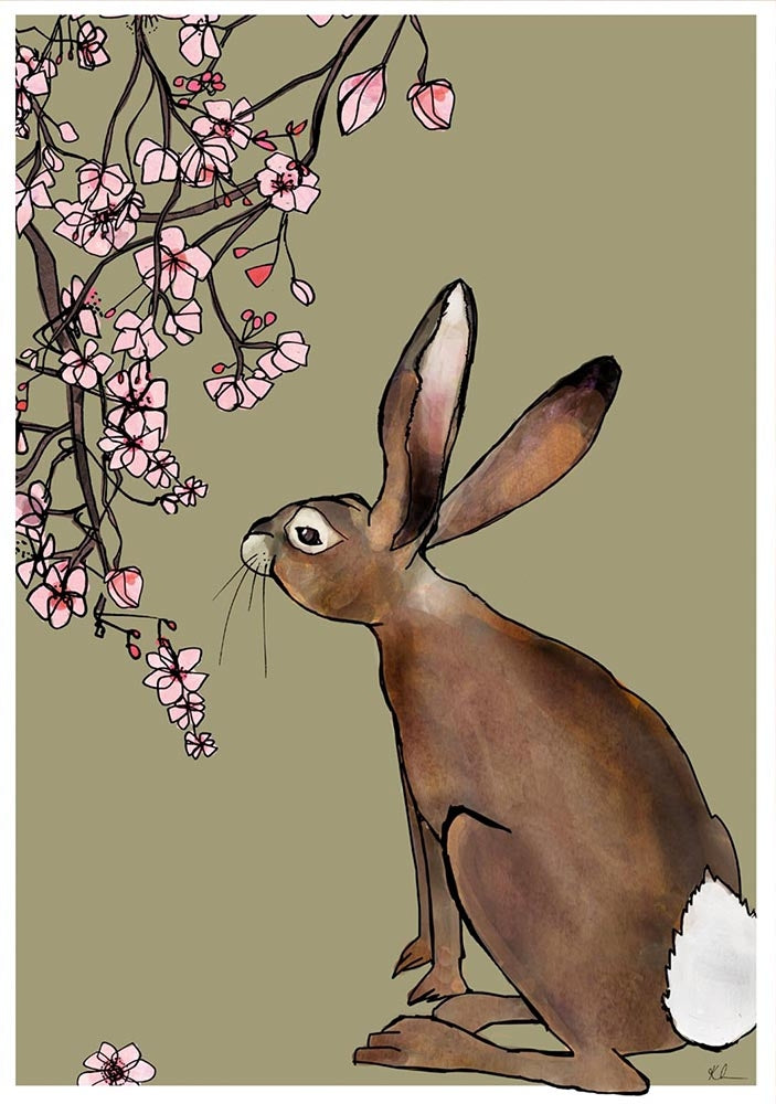 Spring Hare-19 x 27.5-Unframed