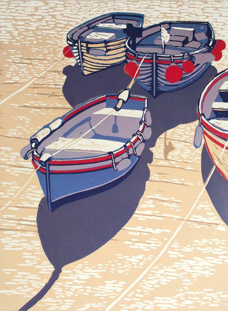 Linocut Print - Co Down Summer Boats