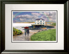 Co Antrim - Rain Series - Sun Shower Portrush Framed Black Moulded 60x47.5