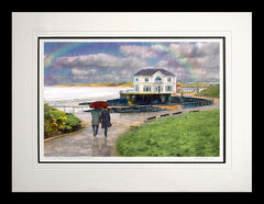 Co Antrim - Rain Series - Sun Shower Portrush Frame Black Flat 60x47.5