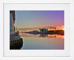 Belfast - Sunrise, Belfast Lough - White Frame