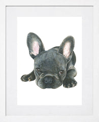 Taking It Easy, French Bulldog White Frame