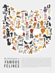 The Field Guide to Famous Felines Unframed