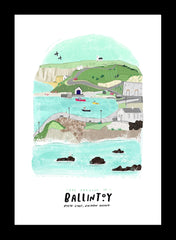 Places - The Harbour at Ballintoy - Black Frame