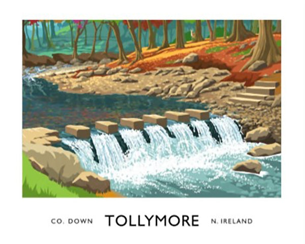 Co Down - Tollymore Stepping Stones -40 x 30-Unframed