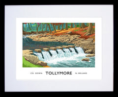 Co Down - Tollymore Stepping Stones -40 x 30-Black Box Frame (With Mount)