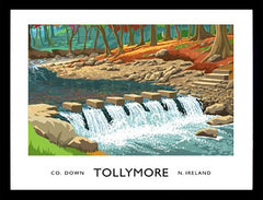 Co Down - Tollymore Stepping Stones -40 x 30-Black Box Frame (No Mount)