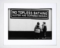 No Topless Bathing White Frame