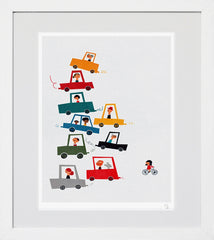 Traffic Jam White Frame