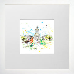 Print Open Edition Landscapes - Dublin Trinity College-12 x 12-Small Flat White Frame