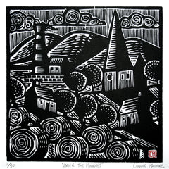 Linoprint - Under The Mournes