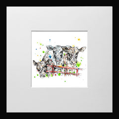 Print Open Edition Animals - Well Hello-12 x 12-Small Flat Black Frame