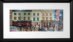 Print - Wet Saturday Night At The Crown Bar (Print) Black frame