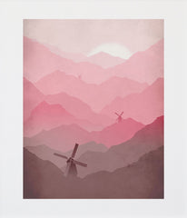 Windmills in Pink Unframed