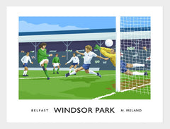 Belfast - Windsor Park Frame White 40x30 No Mount