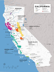 Wine Map Of California Unframed