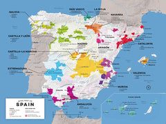 Wine Map Of Spain Unframed