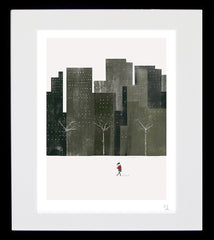 Winter City Black Frame