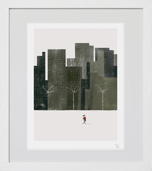 Winter City White Frame