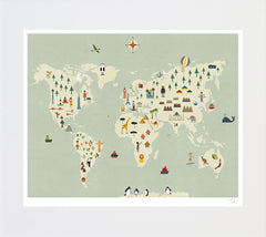 World Map Unframed