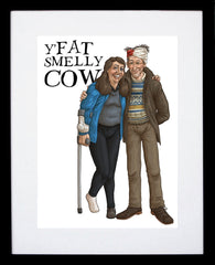 Father Ted - John and Mary - Smelly Cow - Black Box Frame (With Mount)