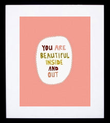 You Are Beautiful (Pink) Framed